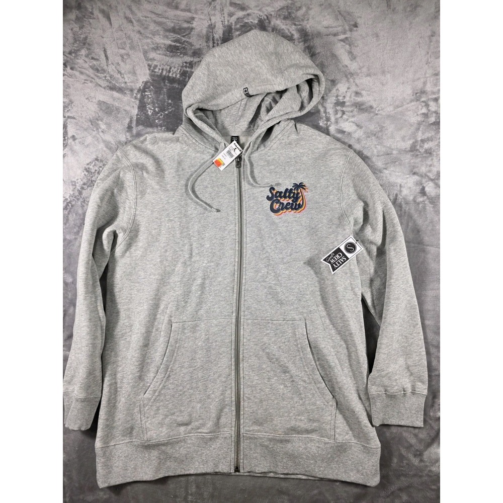 NWT Salty Crew Fleece Zip Up Hoodie Women's XL Costal Beach Vibe Graphic Print